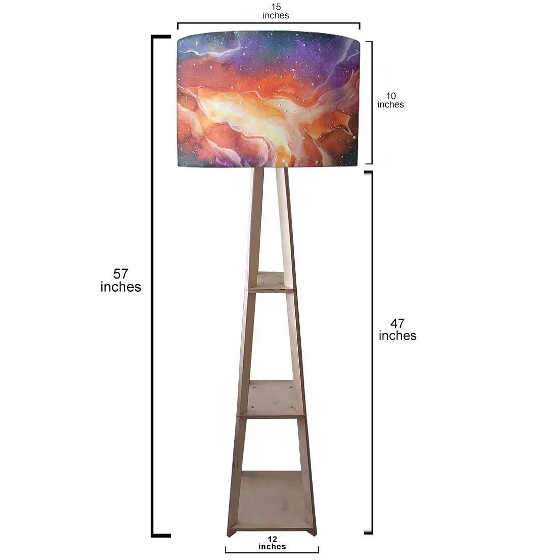 Standing Wooden Tripod Light for Living Room - Space