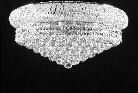 Swarovski Crystal Trimmed Chandelier! Flush French Empire Crystal Chandelier Chandeliers Lighting H 15" X W 24" - G93-SILVER/FLUSH/542/15SW