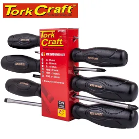 TORK CRAFT 6PC SCREWDRIVER SET BLACK HANDLE KT2551