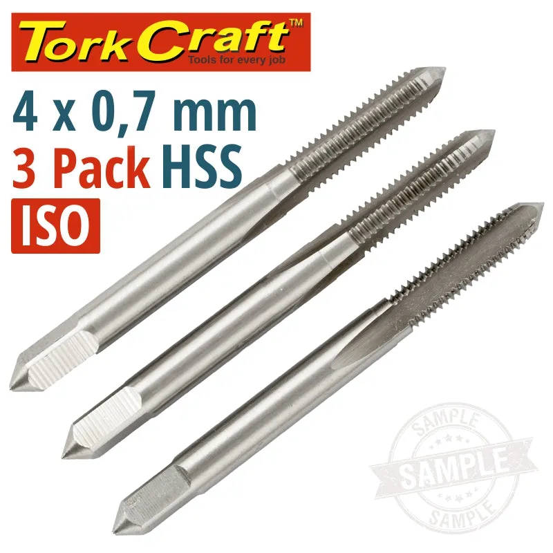 TORK CRAFT TAPS HSS 4X0.7MM ISO 3/PACK NR1040-3