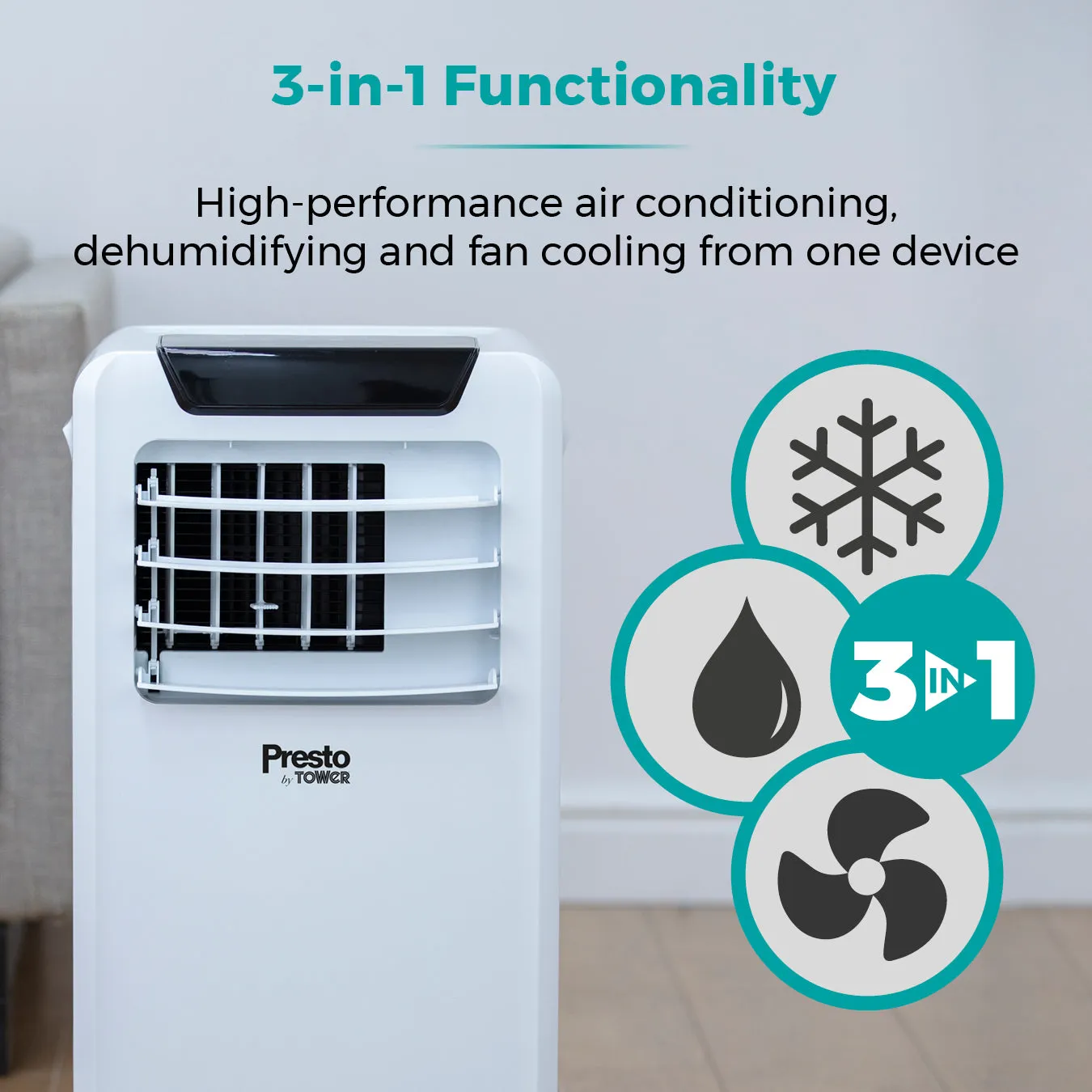 Tower PT670001 Presto 9000 BTU Air Conditioner White