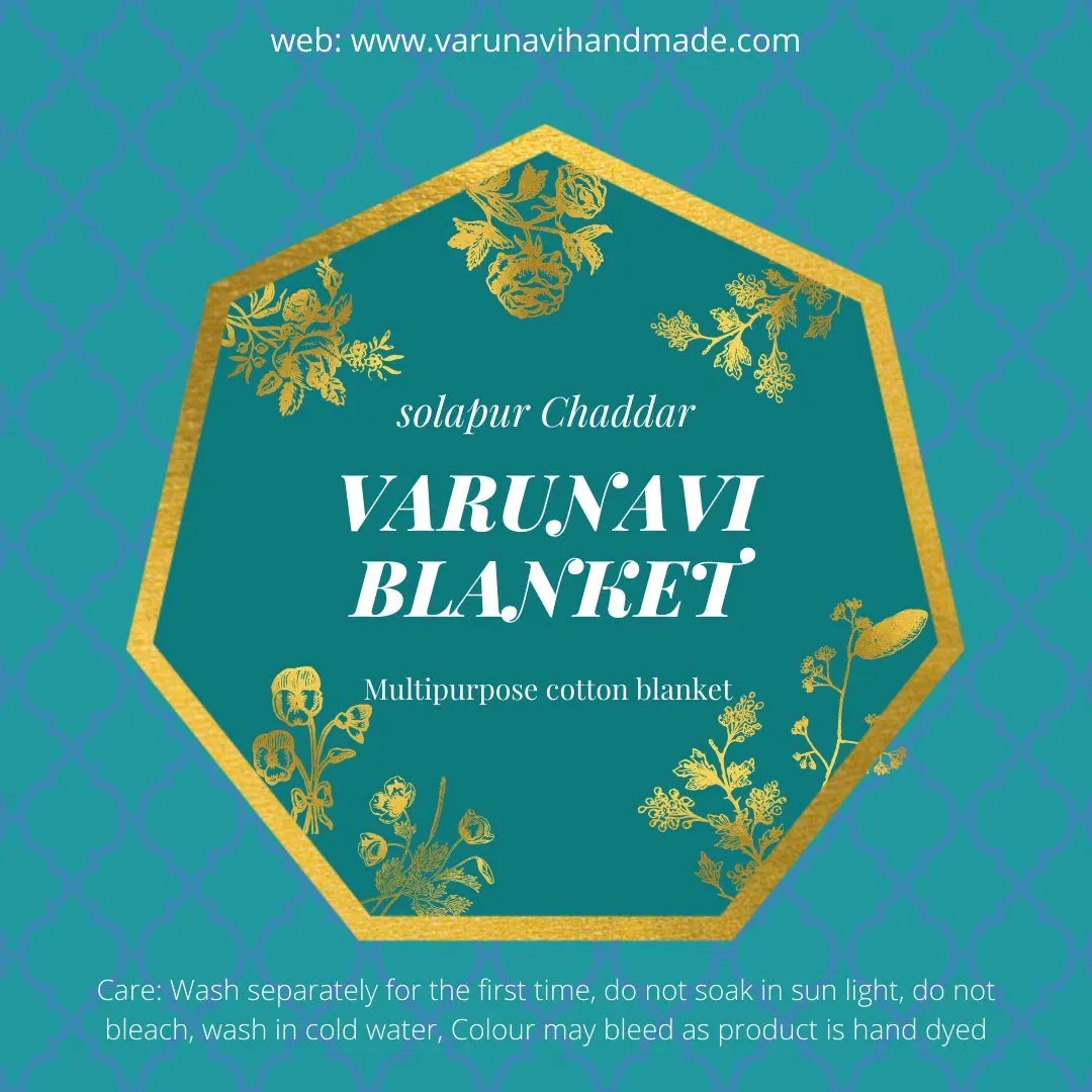 VARUNAVI Star Solapur Chaddar Cotton AC Blanket Queen Size 90 in X 108 in (230 cm X 260 cm) Maroon