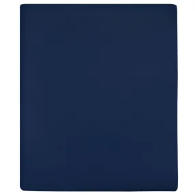 vidaXL Jersey Fitted Sheet Navy Blue 160x200 cm Cotton