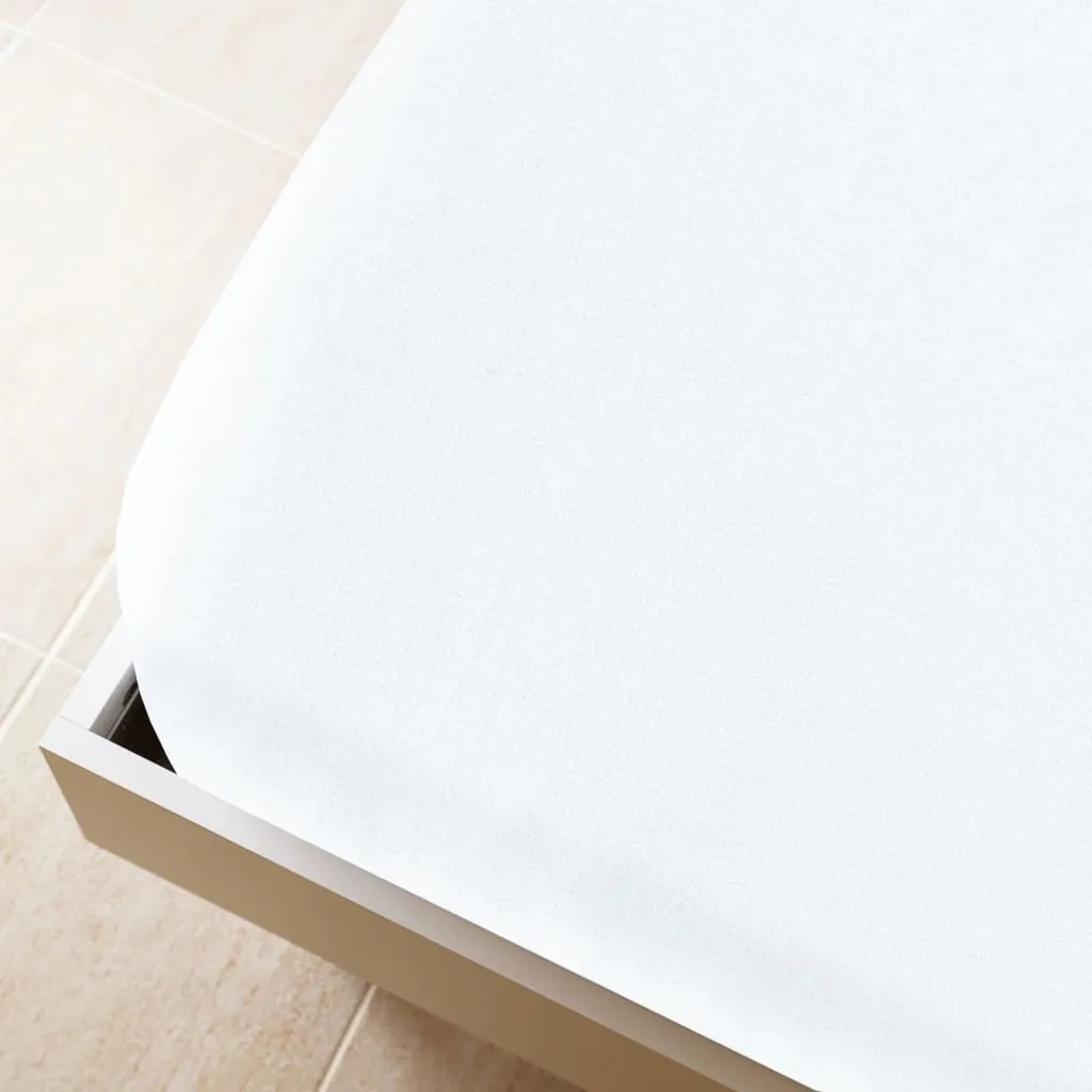 vidaXL Jersey Fitted Sheet White 180x200 cm Cotton