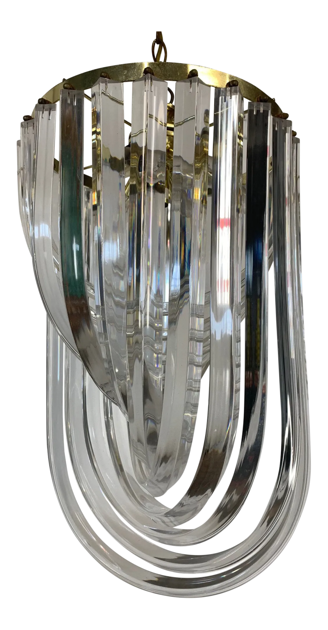 Vintage Lucite Hoop Ribbon Chandelier