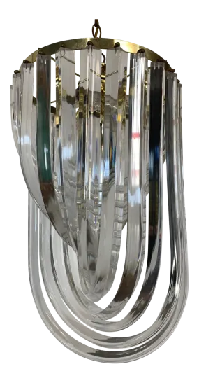 Vintage Lucite Hoop Ribbon Chandelier