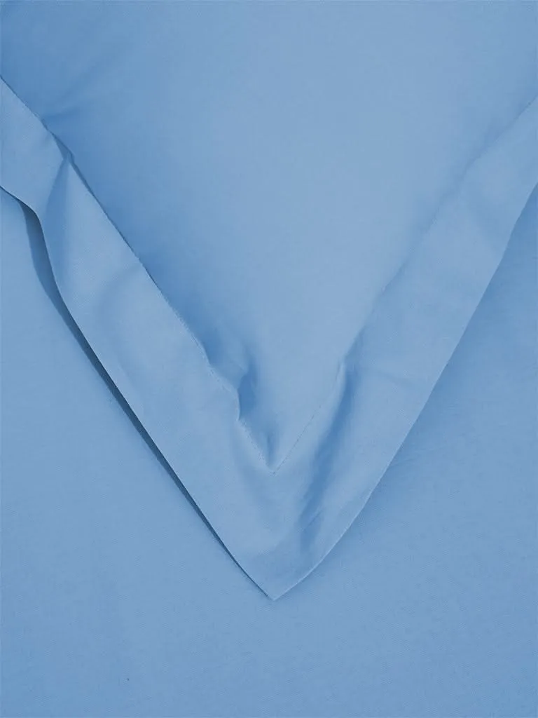 Westside Home Blue Double Bed Fitted Sheet and Pillowcover Set