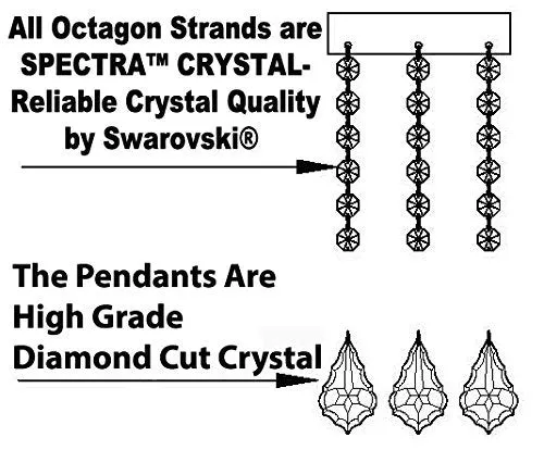 Wrought Iron Crystal Chandelier Lighting Chandeliers H30" x W28" Dressed with Swarovski Crystals and with Pink Crystals! Great for Bedroom, Kitchen, Dining Room, Living Room, and more! - F83-B110/3034/8 4SW