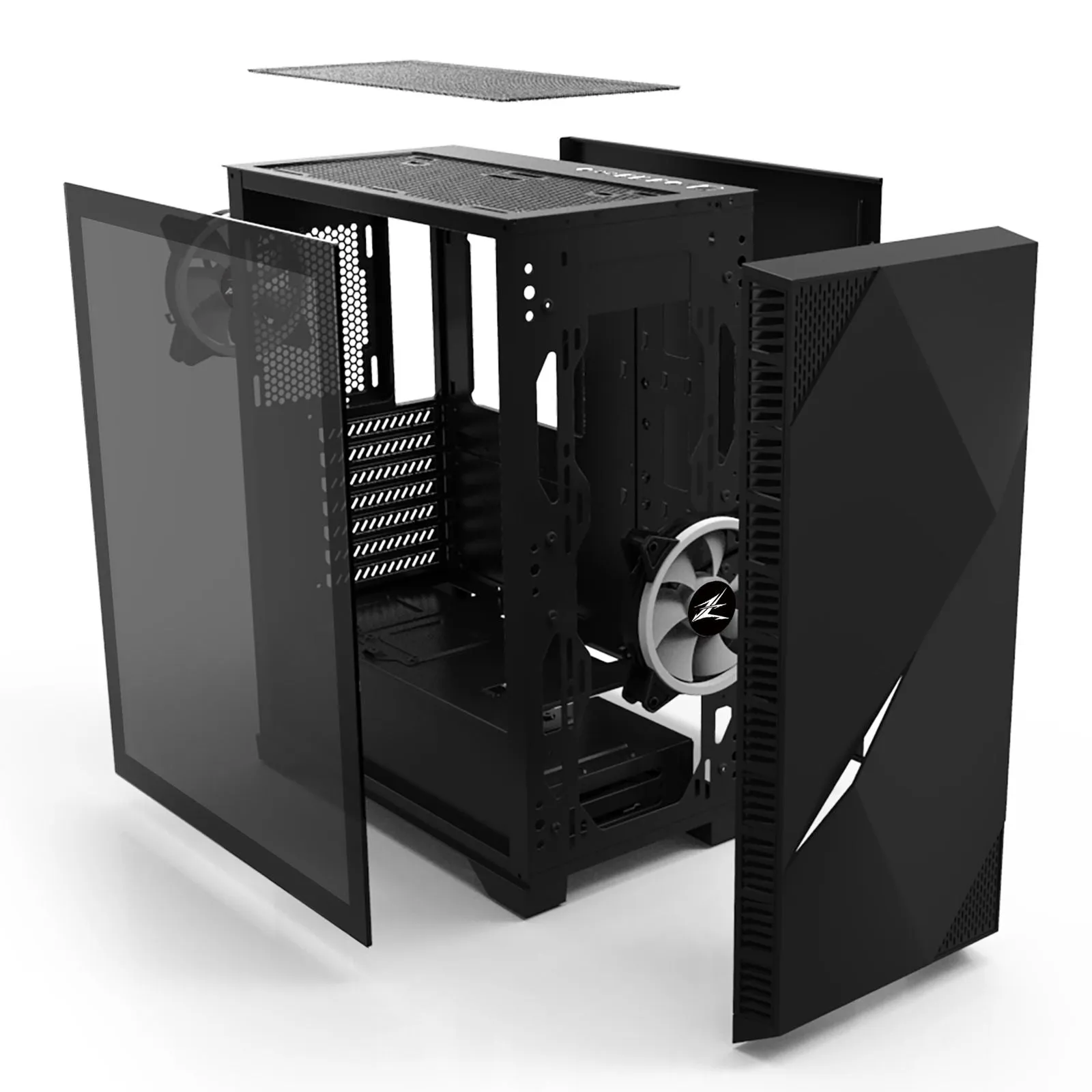 Zalman Z3 Iceberg ATX Mid-Tower Gaming PC Case w/ 2 x ARGB Fans - Black